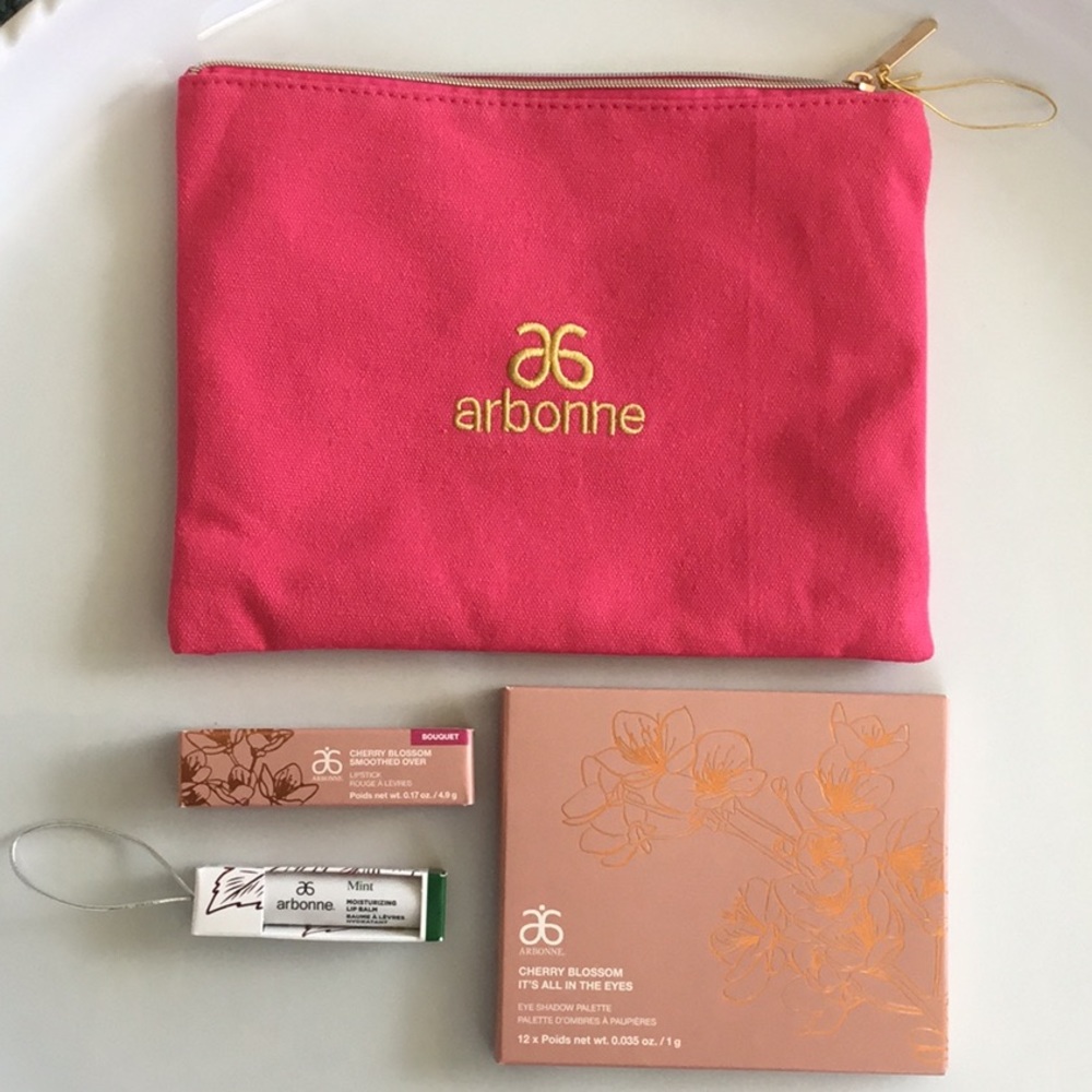 Arbonne Cherry Blossom Eye Pallete & Lipstick ++++
